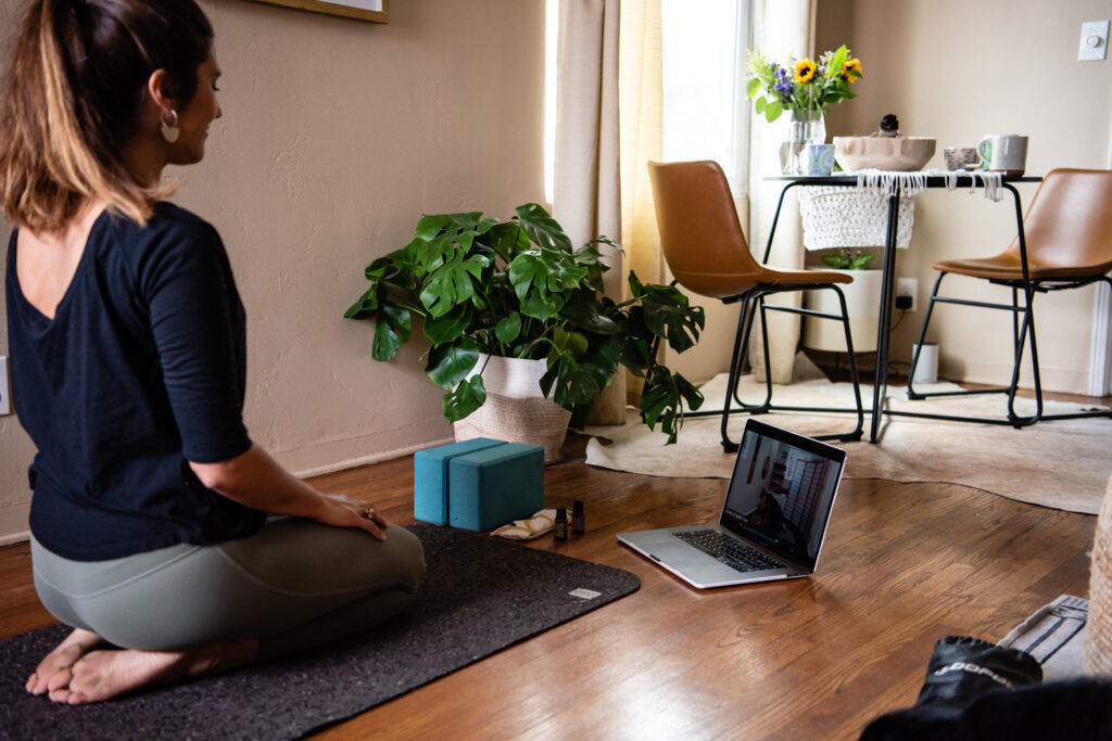 how to set up an at-home yoga space